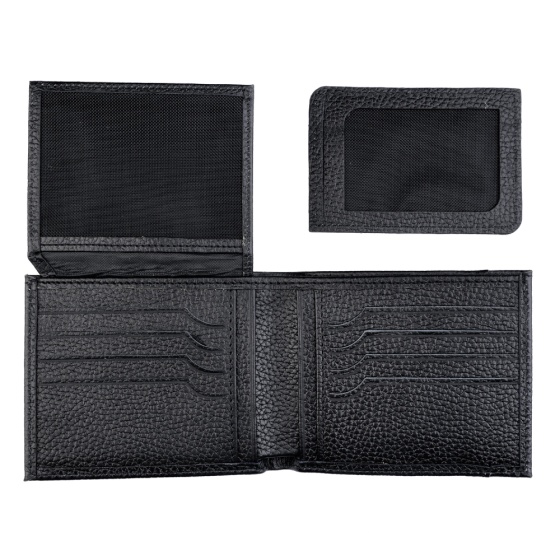 کیف پول جیبی طرح هورام چرم مشکی فلوتر