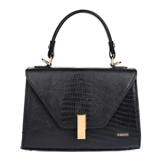 کیف دستی زنانه مدل روسا چرم لیزارد مشکی