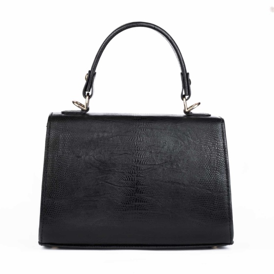 کیف مجلسی زنانه مدل روسا چرم لیزارد مشکی