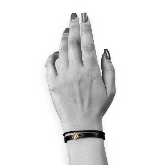 دستبند زنانه طلا چرم حرف K