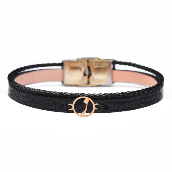 دستبند زنانه طلا چرم حرف ز