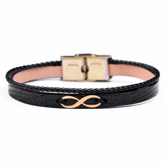 دستبند مردانه طلا طرح بینهایت