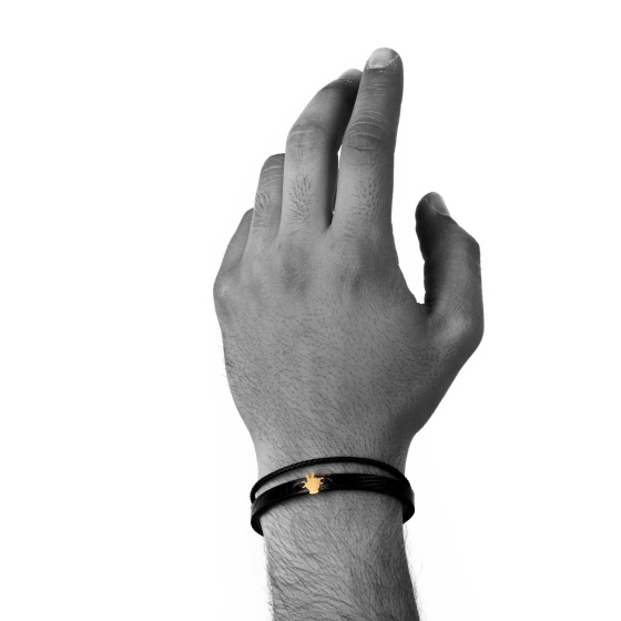 دستبند مردانه طلا طرح پیروزی