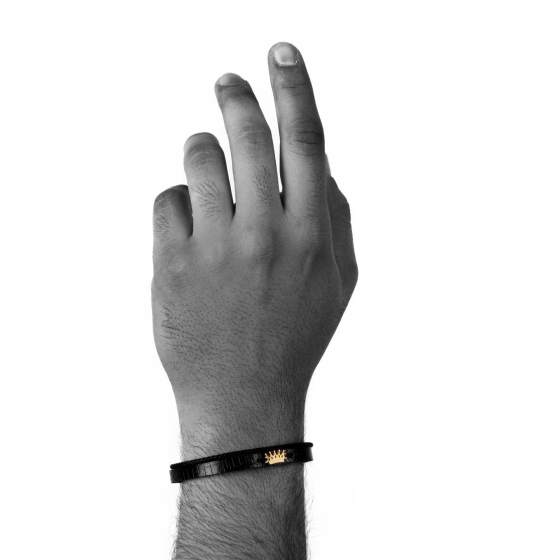 دستبند مردانه طلا طرح تاج