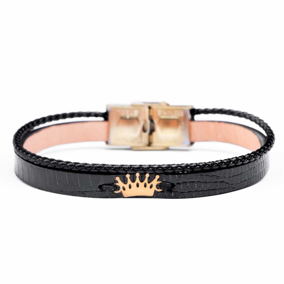 دستبند مردانه طلا طرح تاج