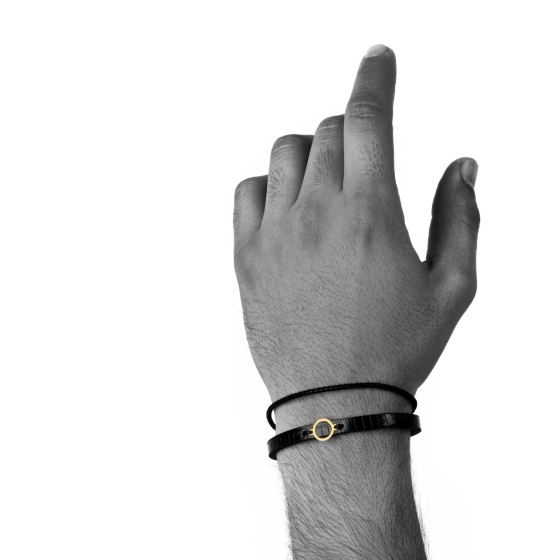 دستبند مردانه طلا طرح دایره