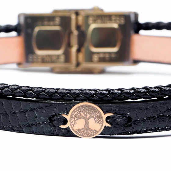 دستبند مردانه طلا طرح درخت زندگی