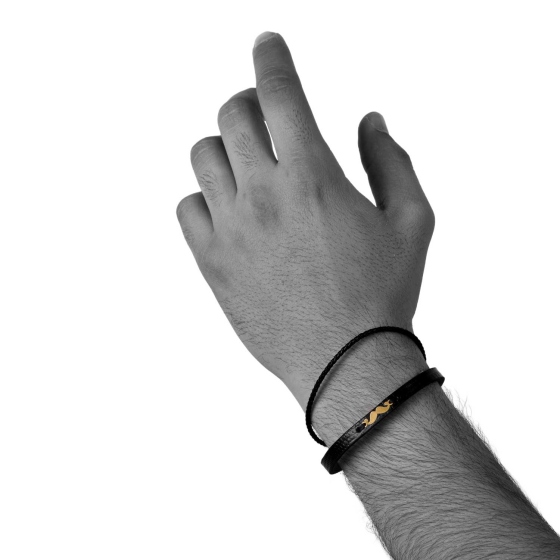 دستبند مردانه طلا طرح سبیل