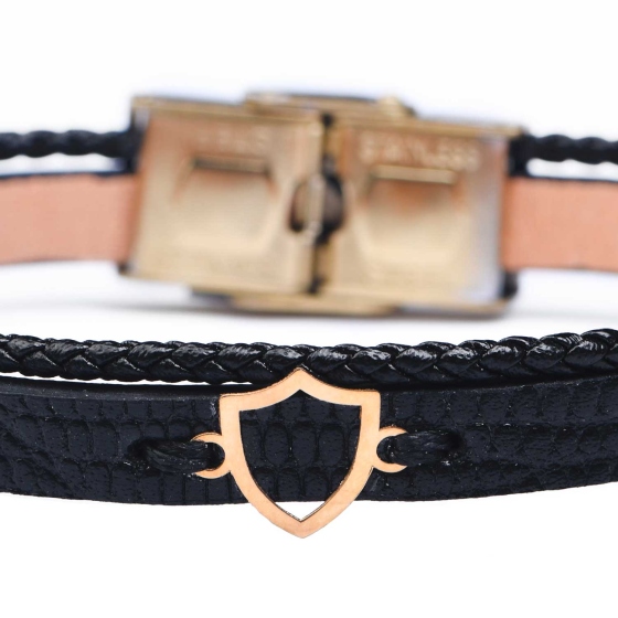 دستبند مردانه طلا طرح سپر