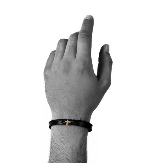 دستبند مردانه طلا طرح صلیب