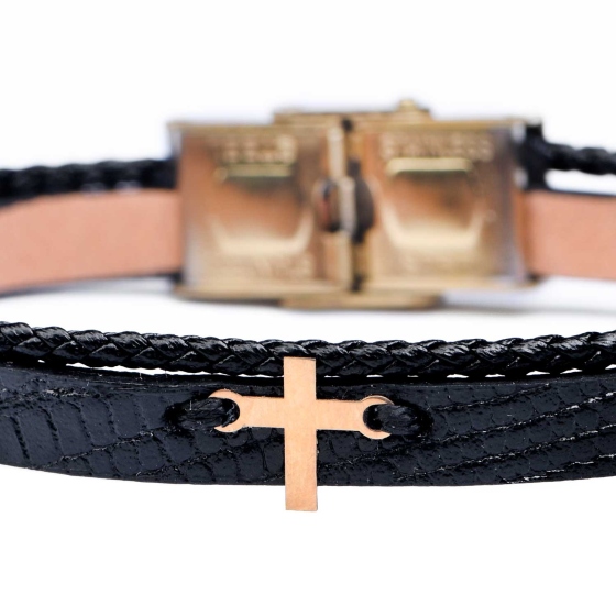 دستبند مردانه طلا طرح صلیب