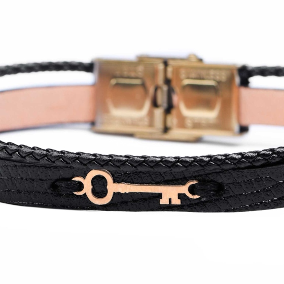 دستبند مردانه طلا طرح کلید