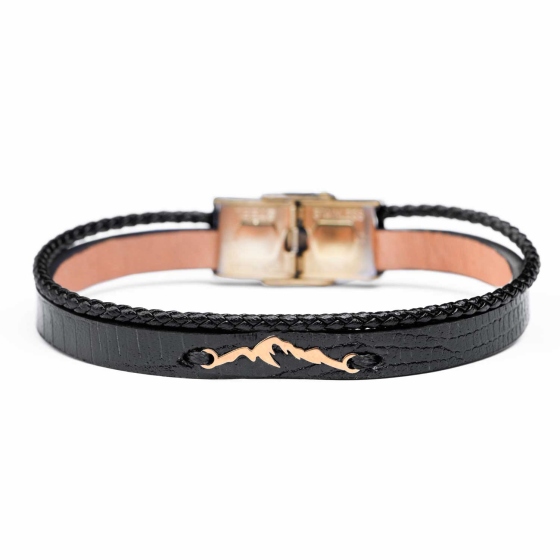 دستبند مردانه طلا طرح کوه