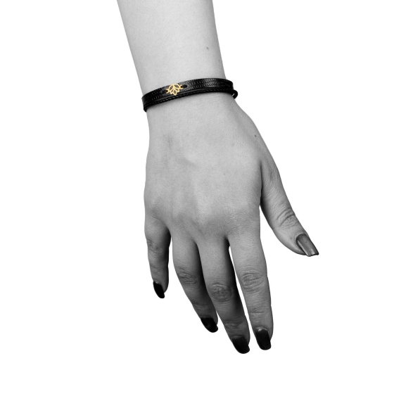 دستبند زنانه طلا طرح لوتوس