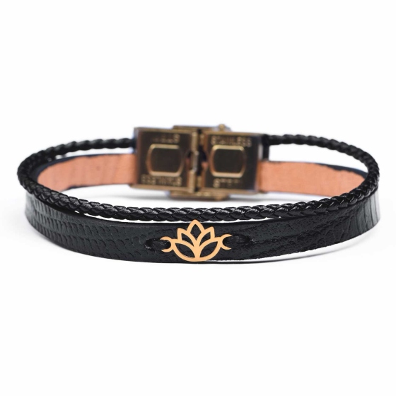 دستبند زنانه طلا طرح لوتوس