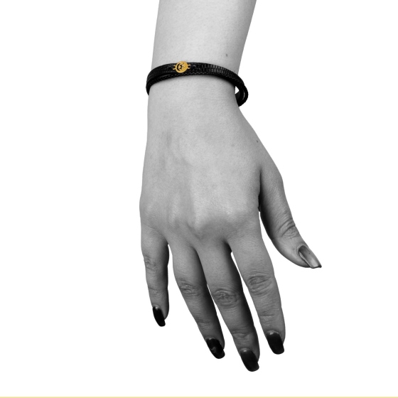 دستبند زنانه طلا طرح ماه و خورشید