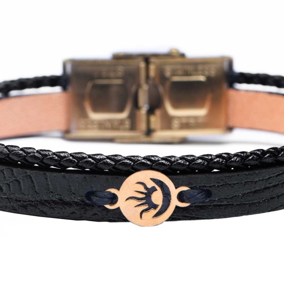 دستبند زنانه طلا طرح ماه و خورشید