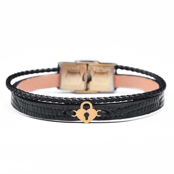 دستبند زنانه طلا طرح قفل