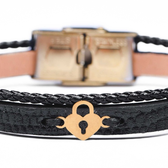 دستبند زنانه طلا طرح قفل