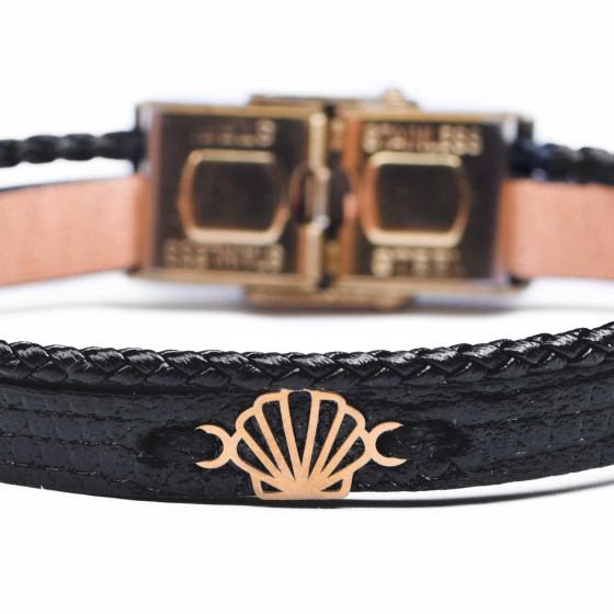 دستبند زنانه طلا طرح صدف