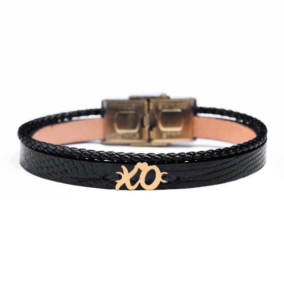 دستبند زنانه طلا طرح XO