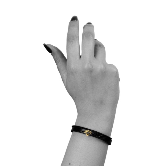 دستبند زنانه طلا طرح الماس