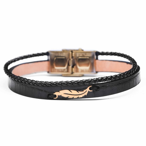 دستبند زنانه طلا طرح پر