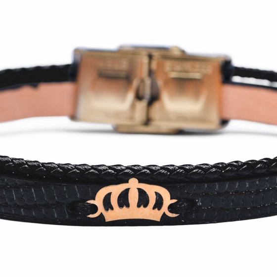 دستبند زنانه طلا طرح تاج