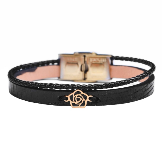 دستبند زنانه طلا طرح رز