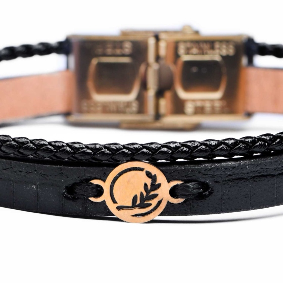 دستبند زنانه طلا طرح شاخه زیتون