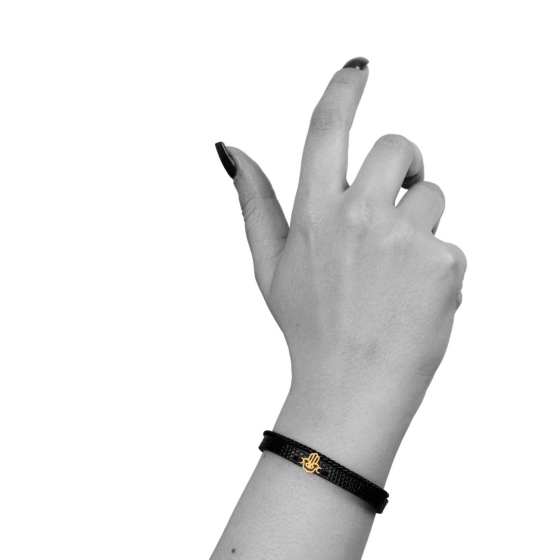 دستبند زنانه طلا طرح hmsa