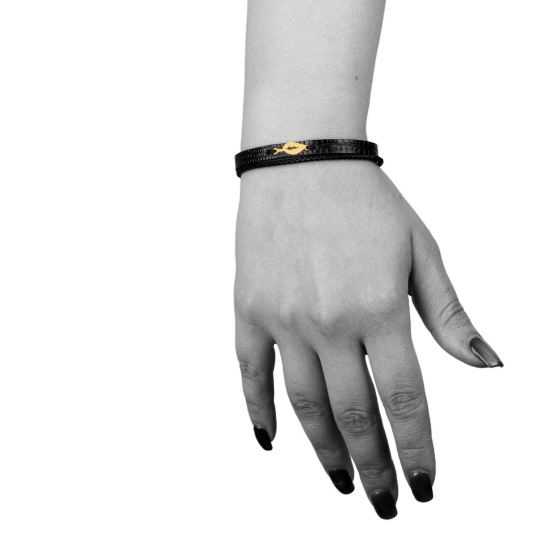 دستبند زنانه طلا طرح برگ