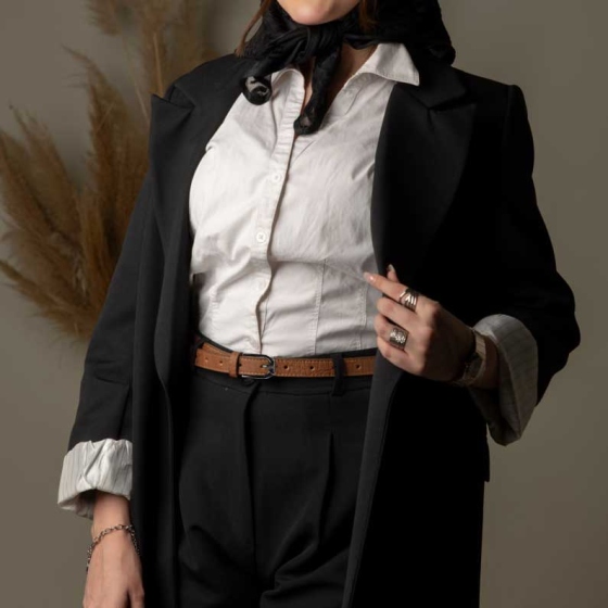 کمربند زنانه سگک دودی چرم عسلی