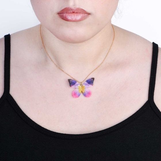 گردنبند طلا طرح پروانه PR14