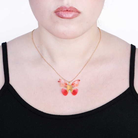 گردنبند طلا طرح پروانه PR15