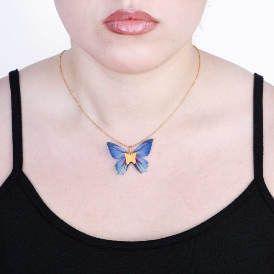 گردنبند طلا طرح پروانه PR16