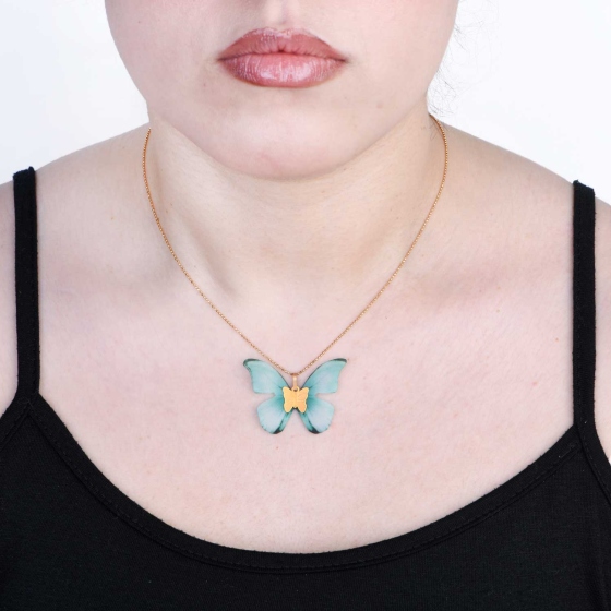 گردنبند طلا طرح پروانه PR17