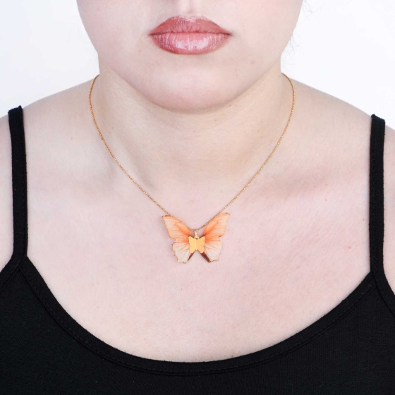 گردنبند طلا طرح پروانه PR18