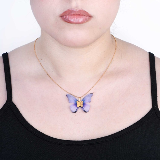 گردنبند طلا طرح پروانه PR21