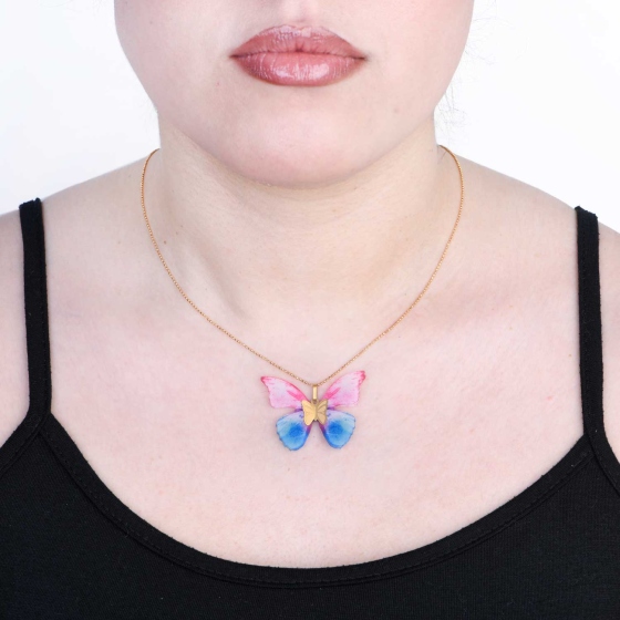 گردنبند طلا طرح پروانه PR23