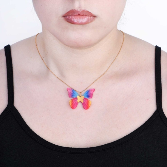 گردنبند طلا طرح پروانه PR28