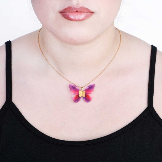 گردنبند طلا طرح پروانه PR32