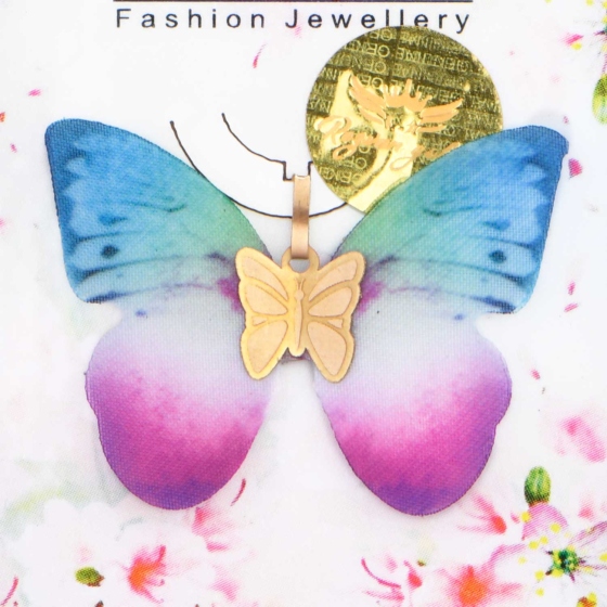 گردنبند طلا طرح پروانه PR34