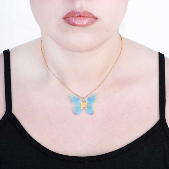 گردنبند طلا طرح پروانه PR35