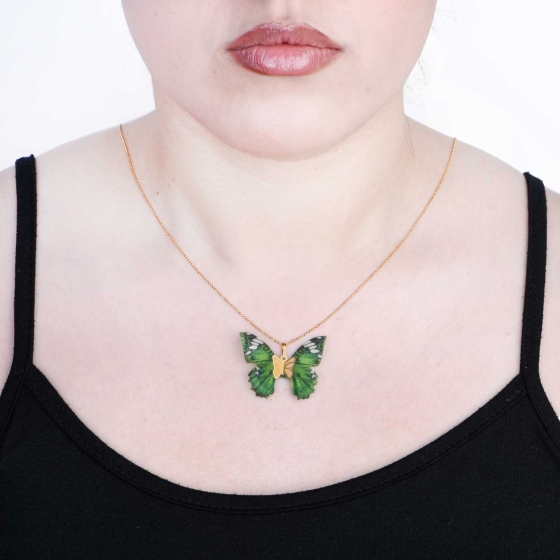 گردنبند طلا طرح پروانه PR39