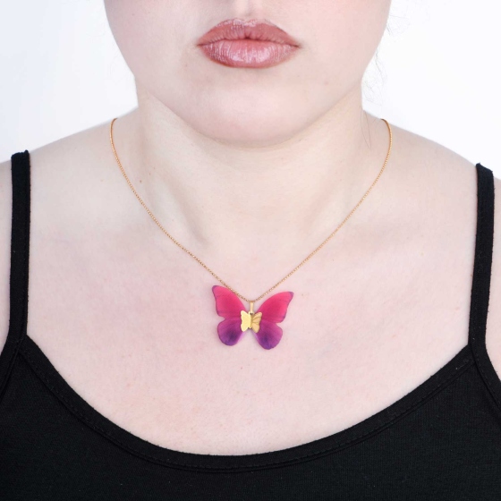 گردنبند طلا طرح پروانه PR40