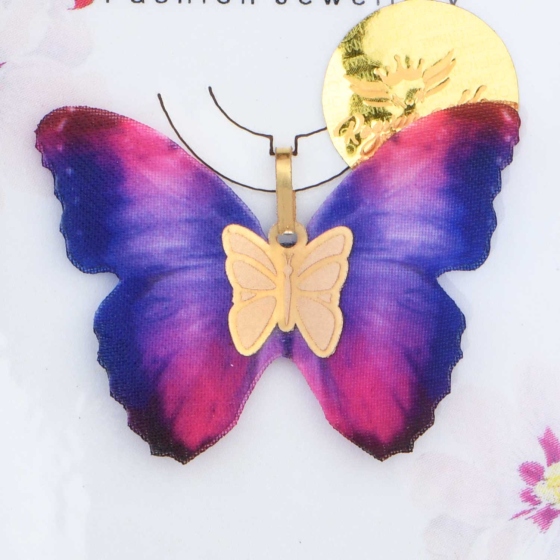 گردنبند طلا طرح پروانه PR41