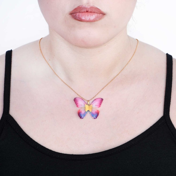 گردنبند طلا طرح پروانه PR44