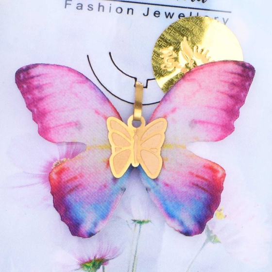 گردنبند طلا طرح پروانه PR44