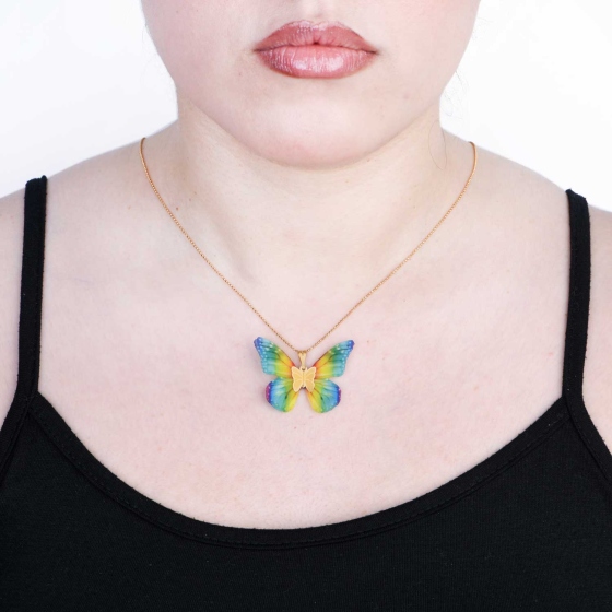 گردنبند طلا طرح پروانه PR45